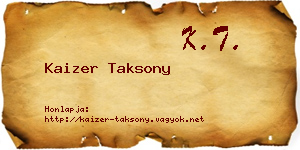 Kaizer Taksony névjegykártya